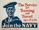 Join the Navy for training and travel WWI Poster