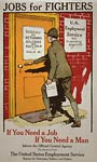 Jobs for fighters - World War One WWI Poster
