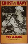 Sailor blowing a bugle - World War I Poster