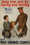 Soldier with childrenn World War 1 Poster