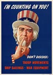 Don't discuss troop movements, WWII poster