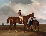 Elis at Doncaster, Ridden by John Day, with his Van in the Backg