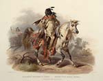 A blackfoot indian on horseback